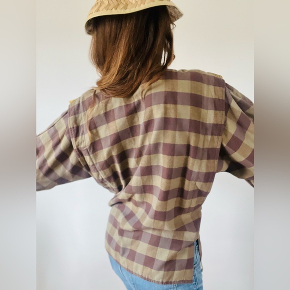 Cotton nutmeg and cocoa check jacket - Picture 4 of 7